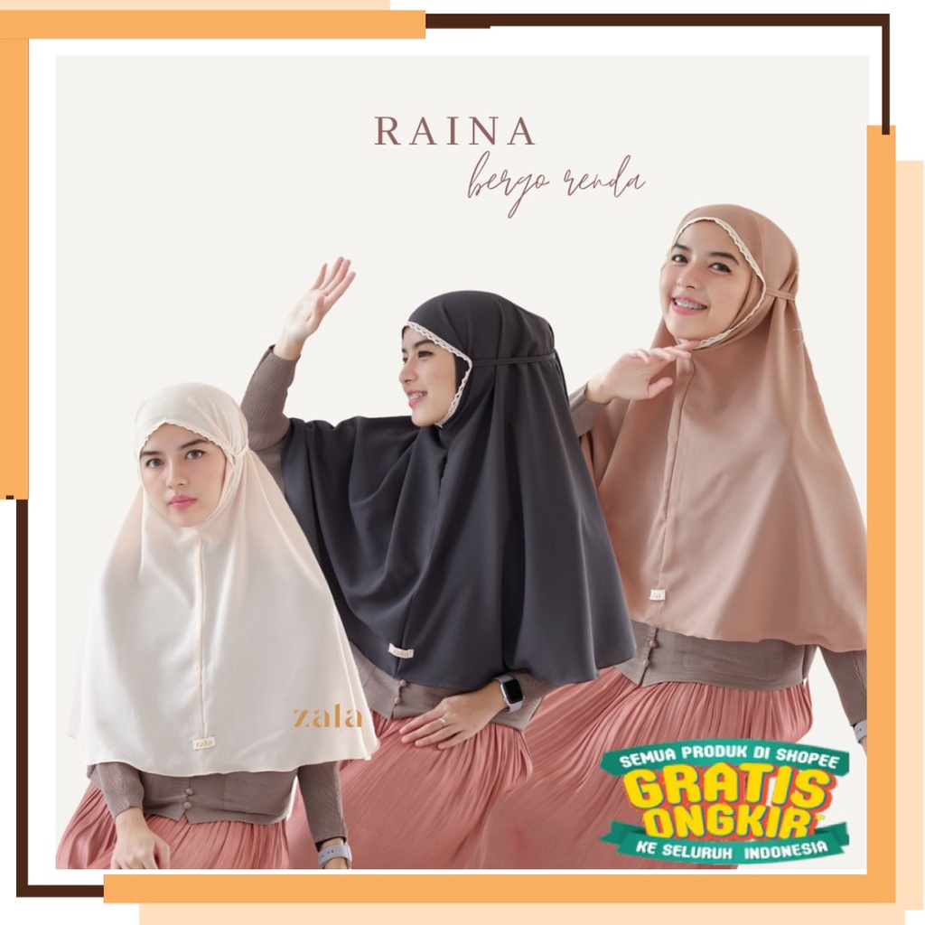 Lucu Keren Motif Polkadot BUnga KOtak / RAINA BERGO RENDA / BERGO MARYAM RENDA / BERGO AISHA RENDA /