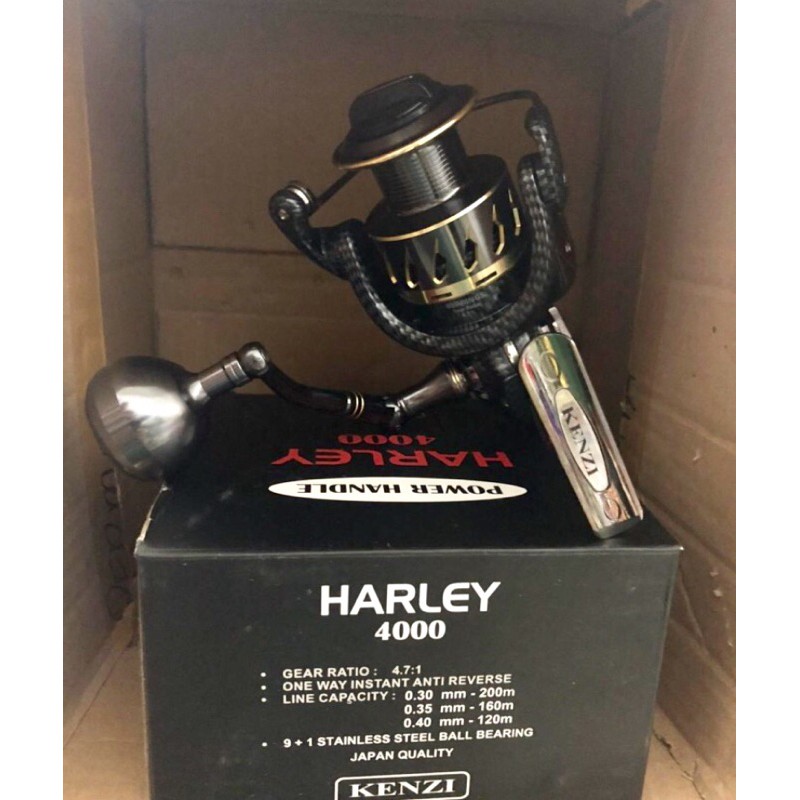 Reel Kenzi Harley 4000 Power Handle Metal Stand