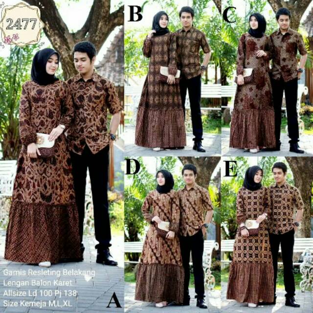 FASHION MUSLIM - dress batik kebaya modern long dress batik couple gamis Muslim gamis syari