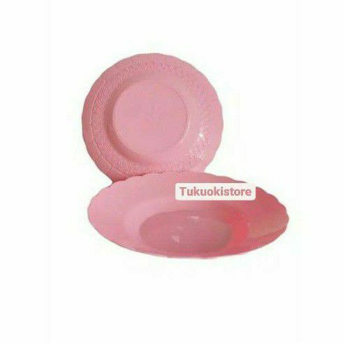 Piring Plastik Pink Shabby