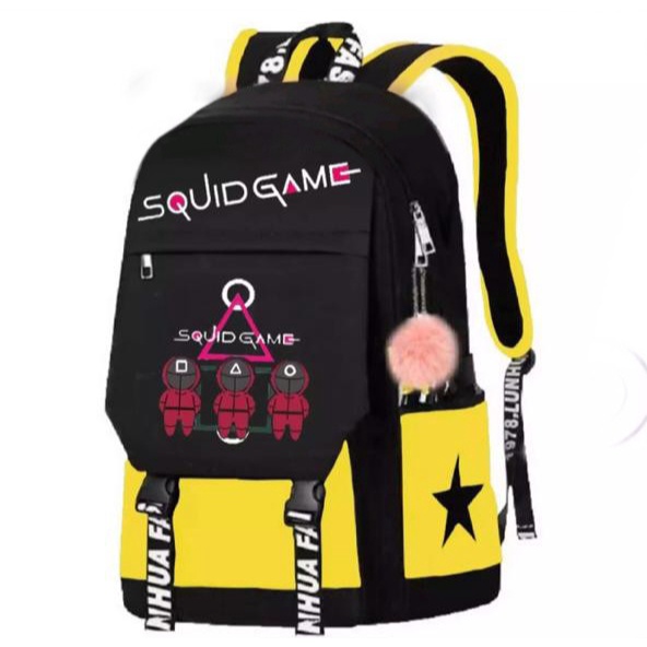 GGS squid game Tas Ransel Sekolah Anak Laki-laki Tk Sd Karakter - Merah Abu-abu.navy,kuning, pink