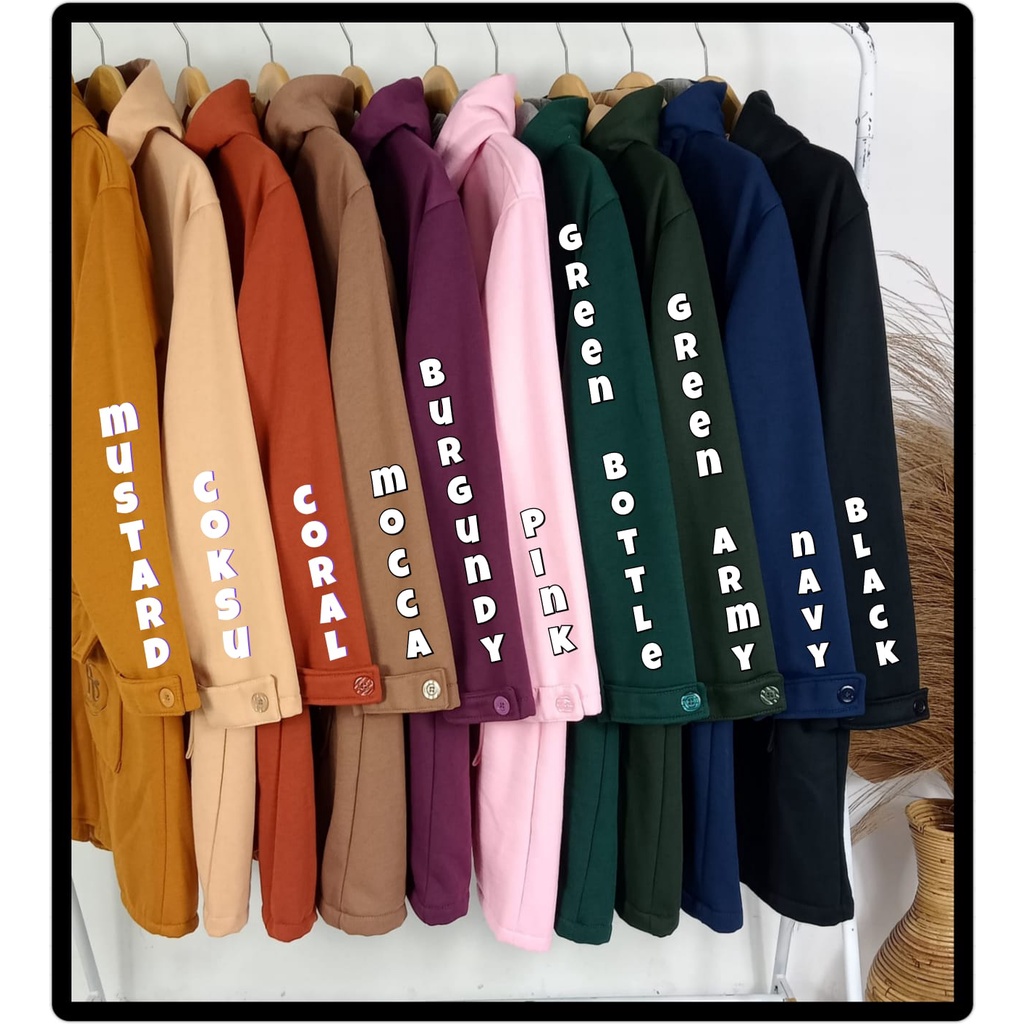 Jaket Panjang Outer Wanita Muslimah Hijab Hoodie Terbaru Kekinian-3