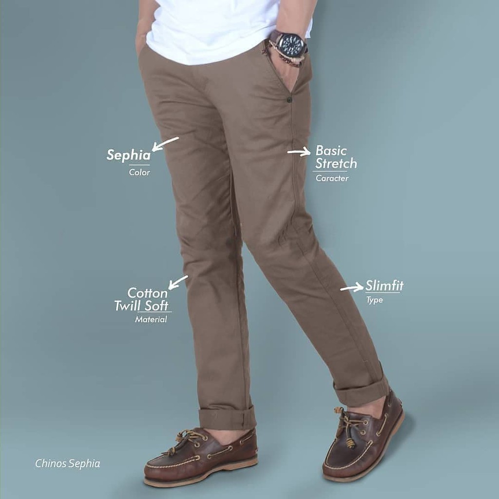 [COD] CELANA CHINO Panjang pria Slimfit KERJA Santai Casual Formal Hitam Abu Cream Mocca Army Navy