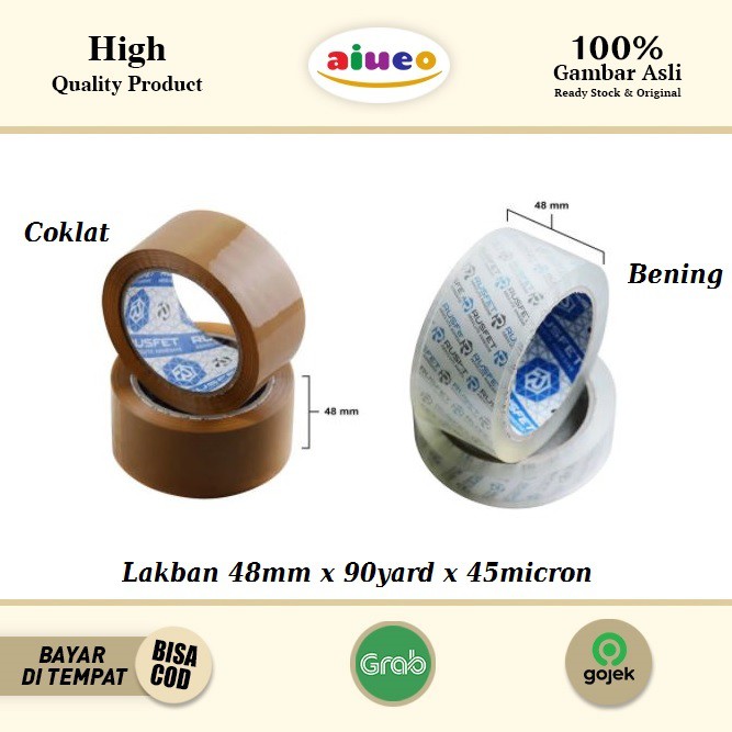 Lakban Rusfet Premium Quality 48 Mm X 90 Yard 1 Pcs