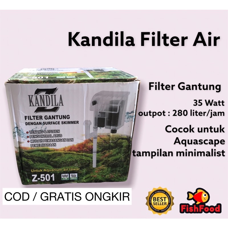 Kandila Aquarium Hang-On Filter Gantung Aquarium / Aquascape