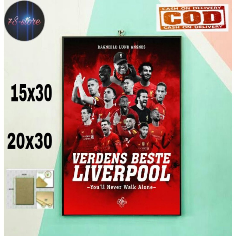 HIASAN DINDING TEMA LIVERPOOL/POSTER KAYU LIVERPOOL/POSTER LIVERPOOL/HIASAN DINDING LOGO LIVERPOOL