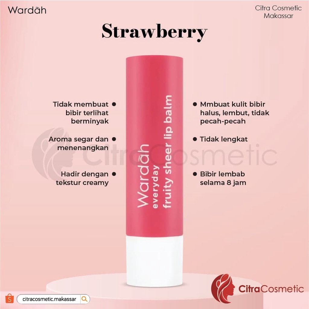 Wardah Everyday Fruity Sheer Lipbalm Strawberry | Grape 4 Gr