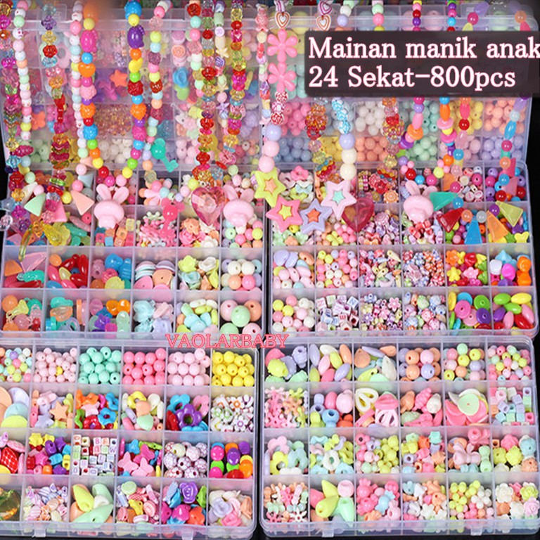  Mainan  manik edukasi  anak  perempuan DIY  Kalung alfabet 