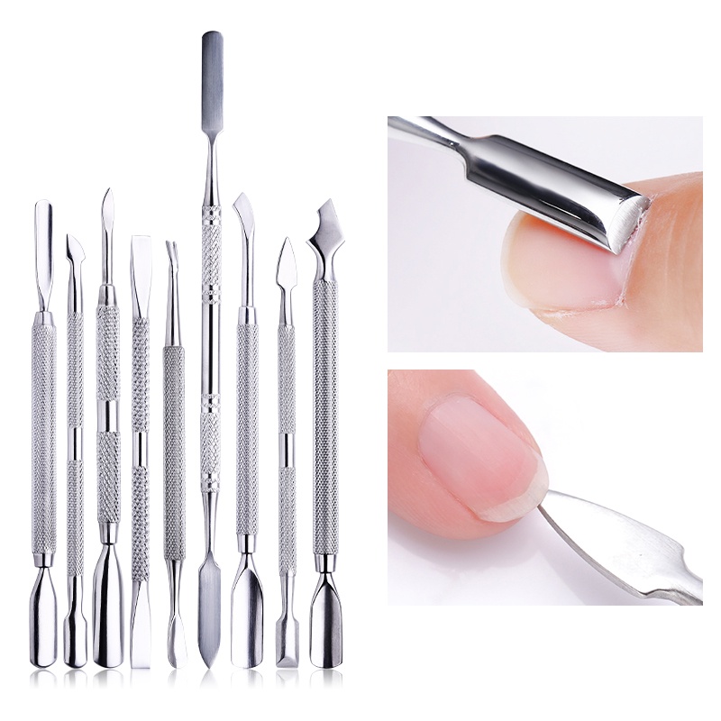 Set Alat Pembersih Kutikula Bahan Stainless Steel Untuk Manicure Pedicure