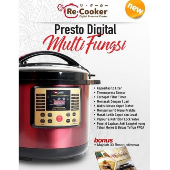 ReCooker RP128 Presto Digital Kapasitas Besar 12L Multi Fungsi