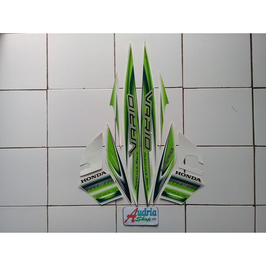 Jual Stiker Striping Motor Honda Vario 110 Cw 2008 Putih-Hijau | Shopee