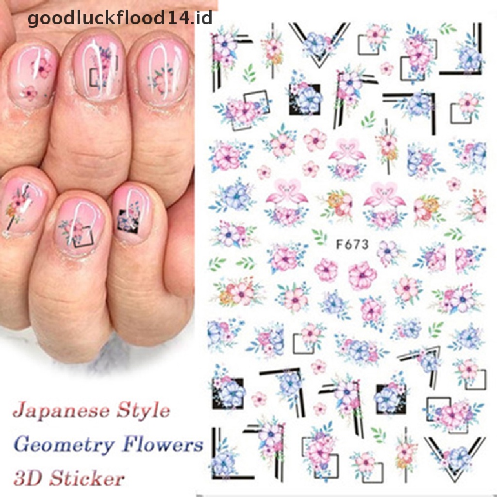 [OOID] Holographic Butterflies Nails Art Manicure Stickers Flowers Nail Decoration ID