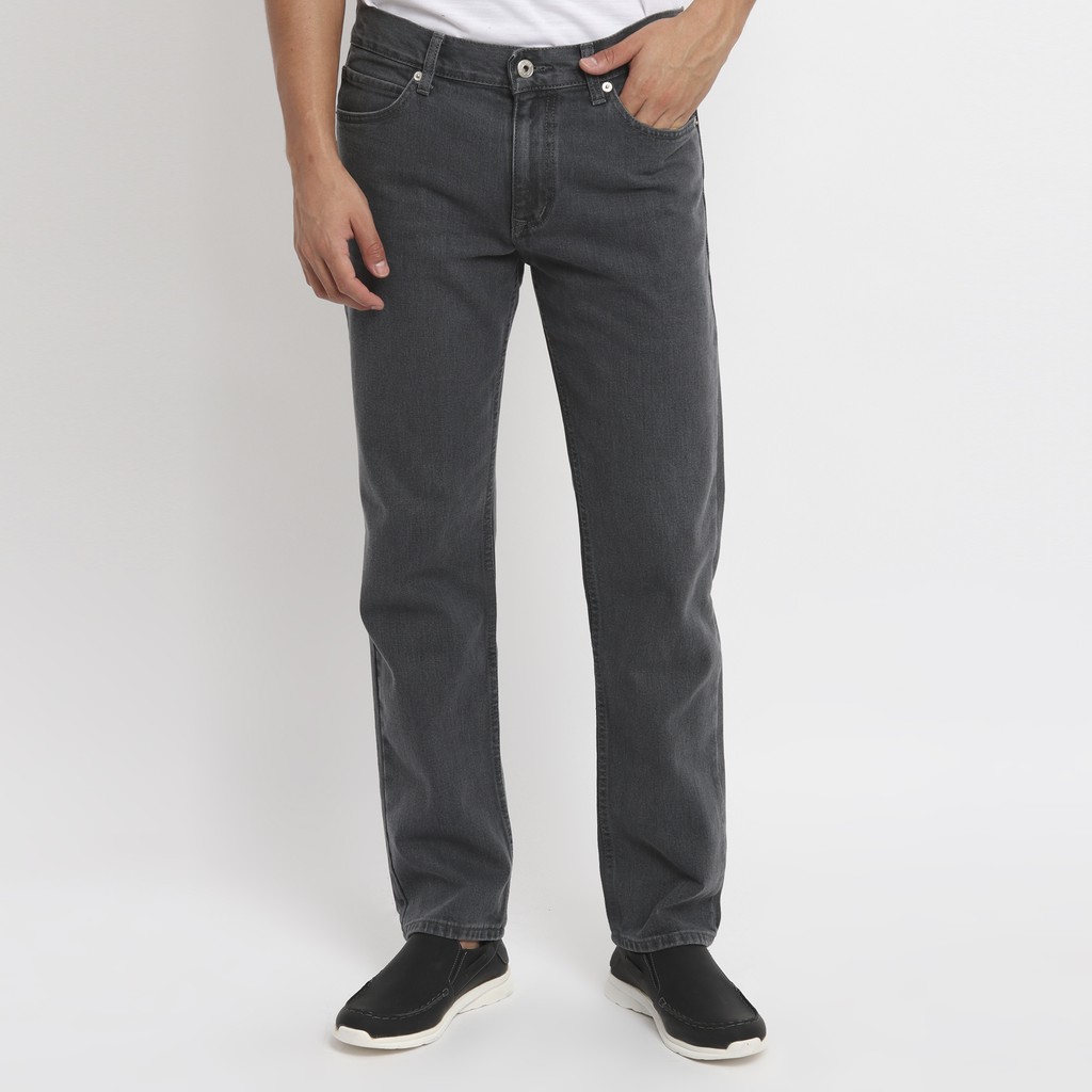  Edwin  Celana Jeans  N London Dark Grey Reguler Fit Pria 