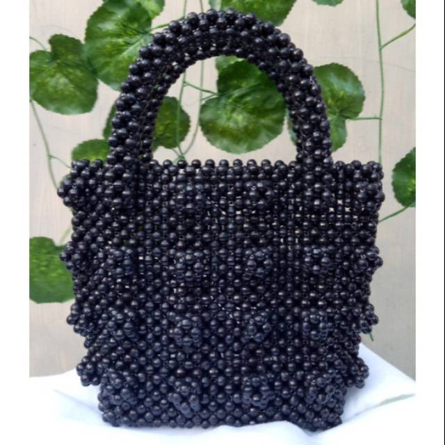 black beaded bag