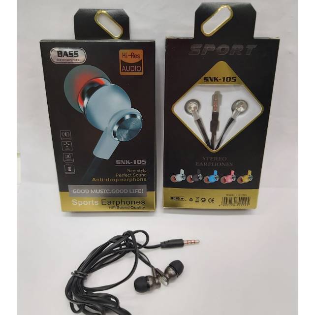 Handsfree Headset Earphone Bass SNK-105 Sports