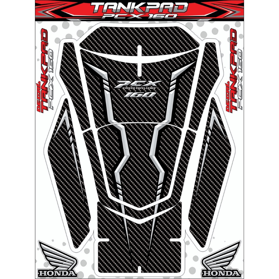 Tankpad pcx 160 terbaru 2021-2024 lem kuat dan awet tampilan doff kasar sama dengan dek motornya