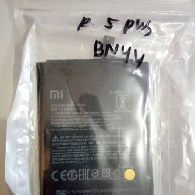 BATERAI XIAOMI REDMI 5 PLUS BN44 ORI 100% BATRE REDMI