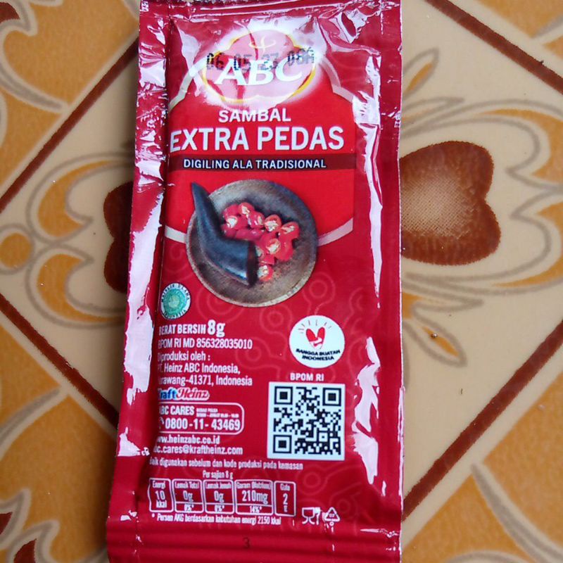 PACK - ABC Saus Sambal Asli Sachet Isi 22 x 8 gr Extra Pedas Saos Tomat Sauce Cabe Tomato Ketchup Ekstra 8 18 gr