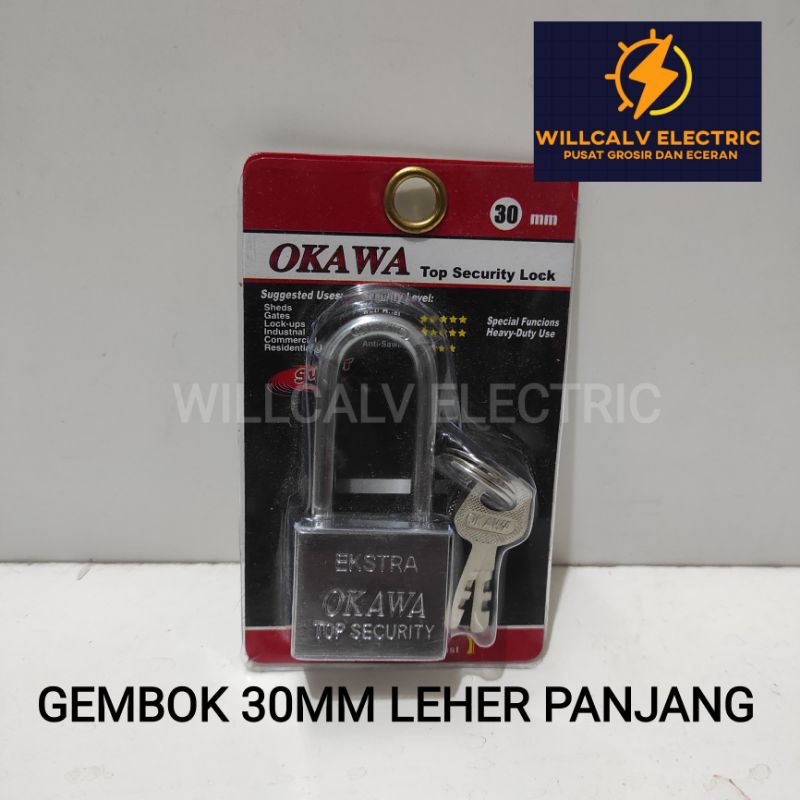 GEMBOK 30MM LEHER PANJANG / GEMBOK LEHER PANJANG 30MM