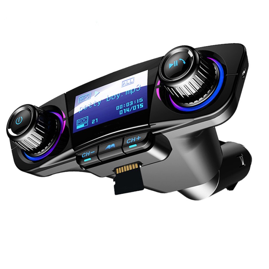 Bluetooth Audio Receiver FM Transmitter with USB Car Charger - BT06 - Black