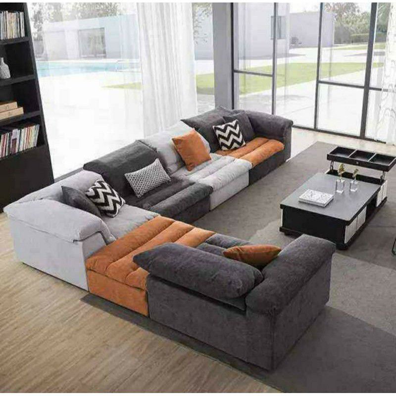 Sofa L Sudut / Sofa Keluarga Elegant Mewah / Sofa Minimalis Modern