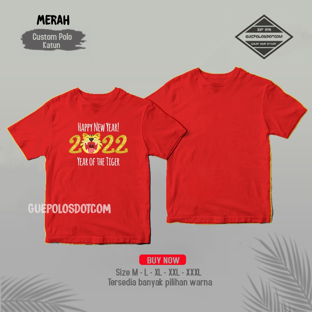 TSHIRT BAJU KAOS IMLEK roar tiger angka 2022 - Tshirt imlek year of tiger - Kaos imlek harimau 2022 