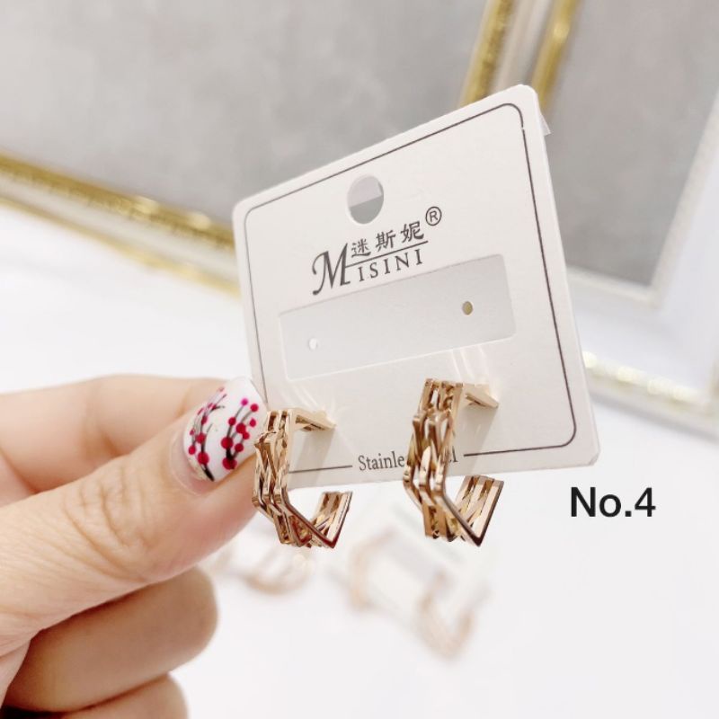 Anting Titanium Asli Rosegold Stainless Steel Ori Anti Karat Anti Alergi  01