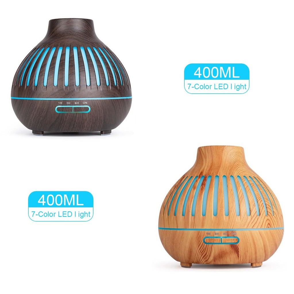 H53 - Wooden Humidifier Aroma Diffuser 7 Color LED Light - 400ML