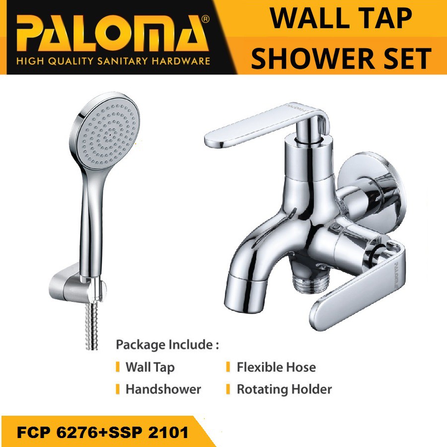 PALOMA FCP 6276 SSP 2101 Paket Keran Cabang Shower Set Mandi Tembok