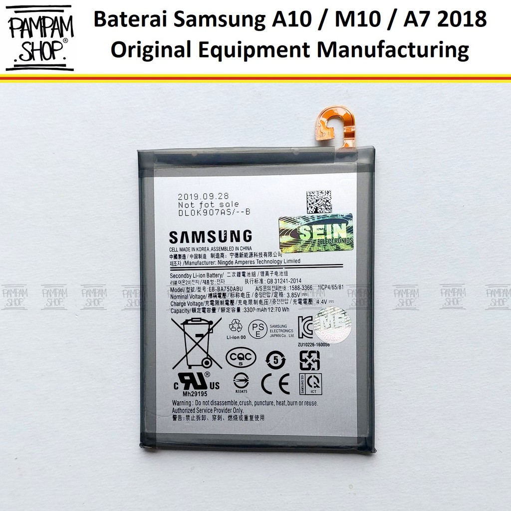 Baterai Handphone Samsung Galaxy A10 A105 M10 M105 A7 2018 Original OEM Batrai Batre EB-BA750ABU Ori