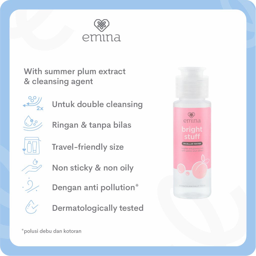 EMINA Micellar Water Drop Cleanser Bright Stuff 100ml