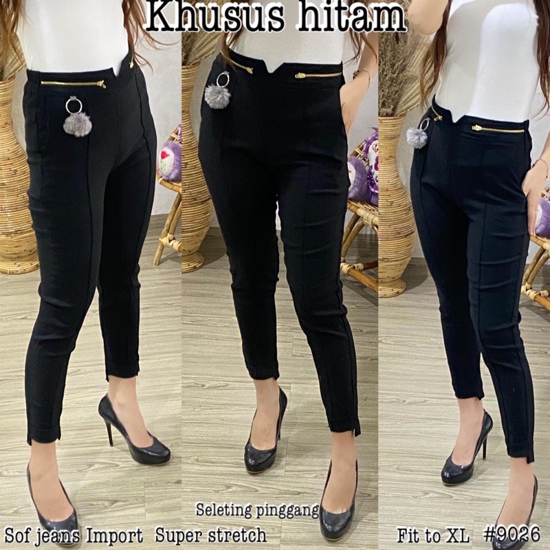 Celana Wanita SoftJeans Strecth Impor Khusus Hitam 9026