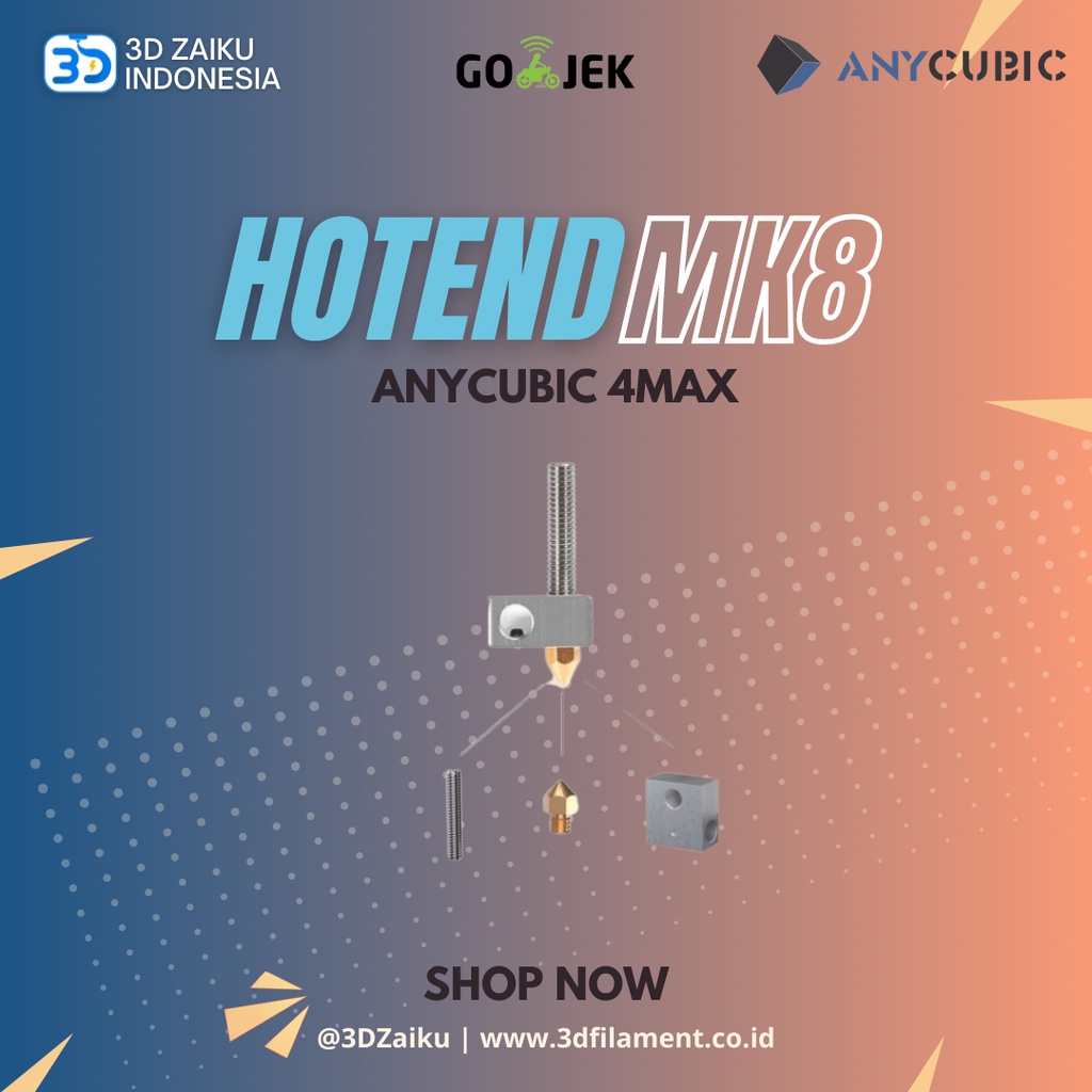 Original Anycubic 4MAX Hotend Heatblock Hotblock MK8 Replacement