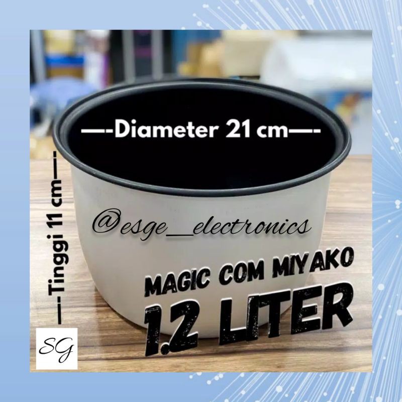 ORIGINAL PANCI MIYAKO MAGIC COM TINGGI 11 CM 1.2 L MCM 512 MCM 612 PANCI TEFLON RICE COOKER MIYAKO