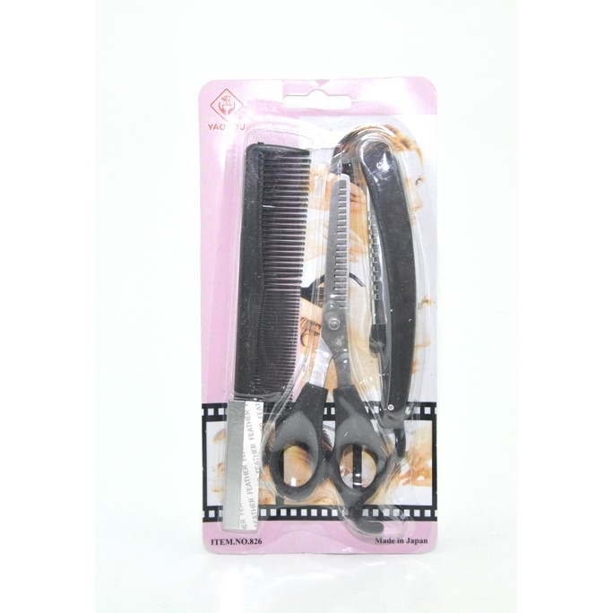 VOM SKU-0299 Gunting Sasak Set Yaoyou + Pisau Cukur Lipat - 0299