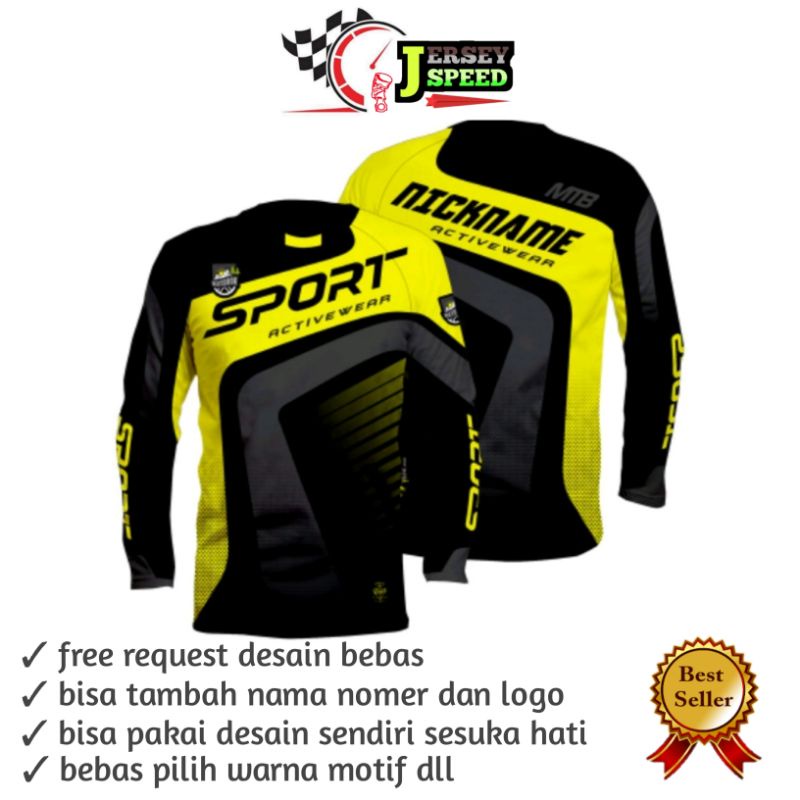 Jersey sepeda gowes MTB desain suka suka