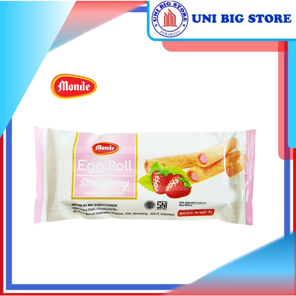 

Monde Egg Roll Strawberry Stick Biskuit 35 gr Stroberi