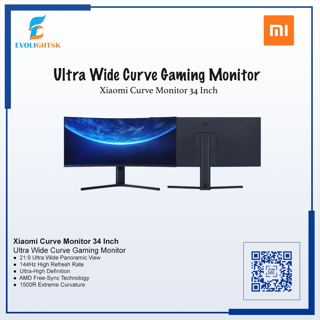 XIAOMI ULTRAWIDE CURVE GAMING MONITOR 1440P AMD FREE SYNC 34 INCH
