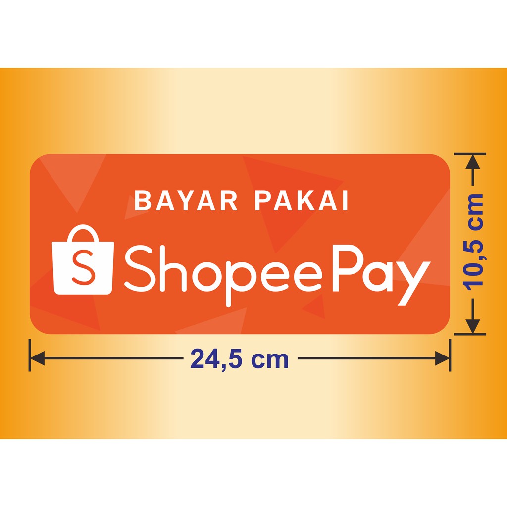 

Sticker Shopee Pay stiker pembayaran digital non tunai cashless Shopeepay 24,5 x 10,5 cm