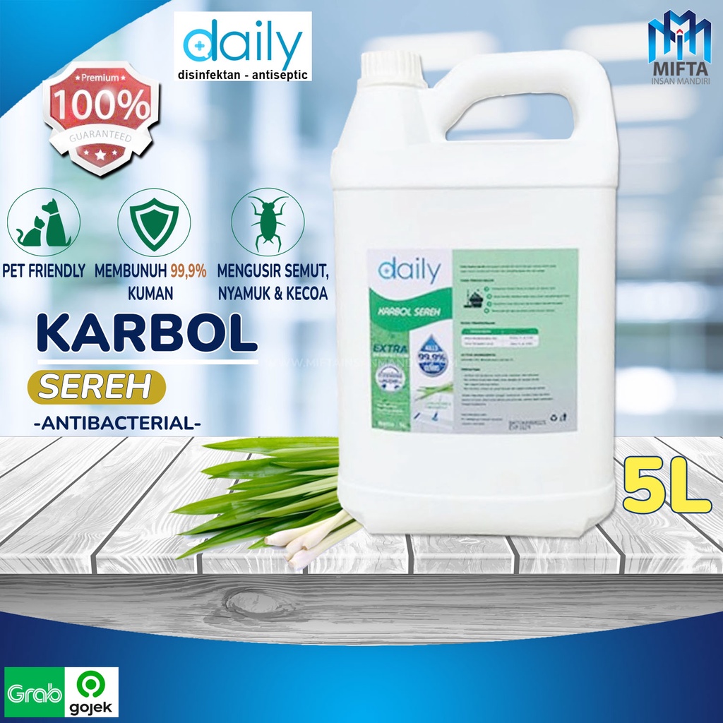 DAILY KARBOL SEREH 5 LITER / KARBOL JASMIN 5 LITER / KARBOL BUBBLE GUM