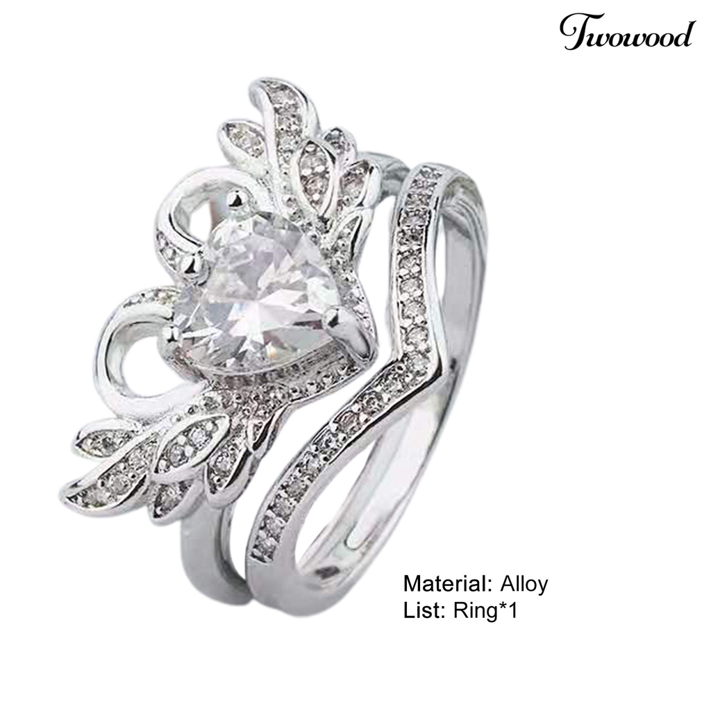 Cincin Bentuk Angsa Bahan Cubic Zirconia Alloy Untuk Wanita