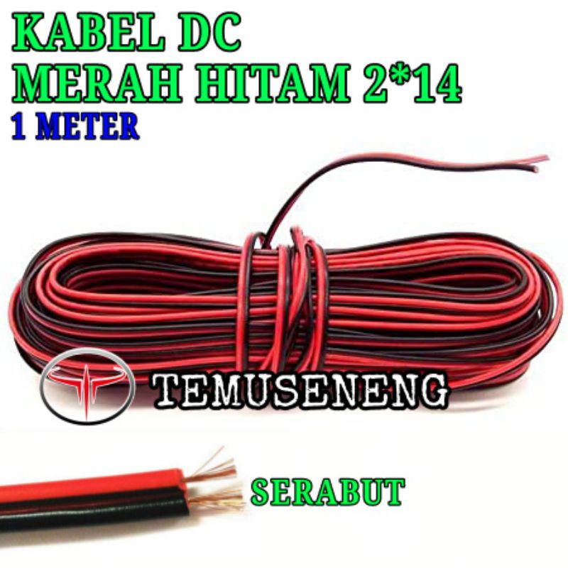 Kabel Dc 12V Serabut Merah Hitam Untuk Aki Accu Mobil Motor Harga Meteran Instalasi Lampu Audio