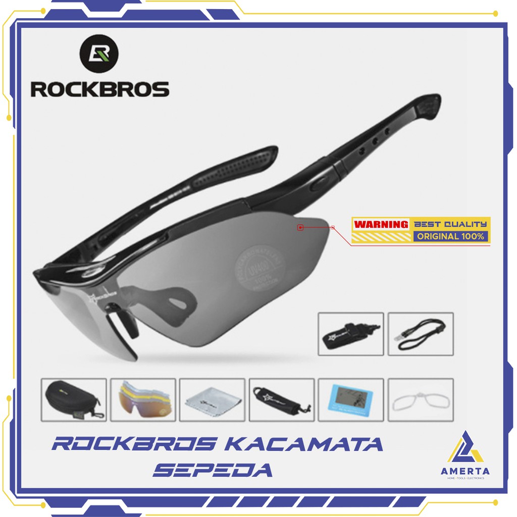 Rockbros Kacamata Sepeda Polarized dengan 5 Lensa Myopia