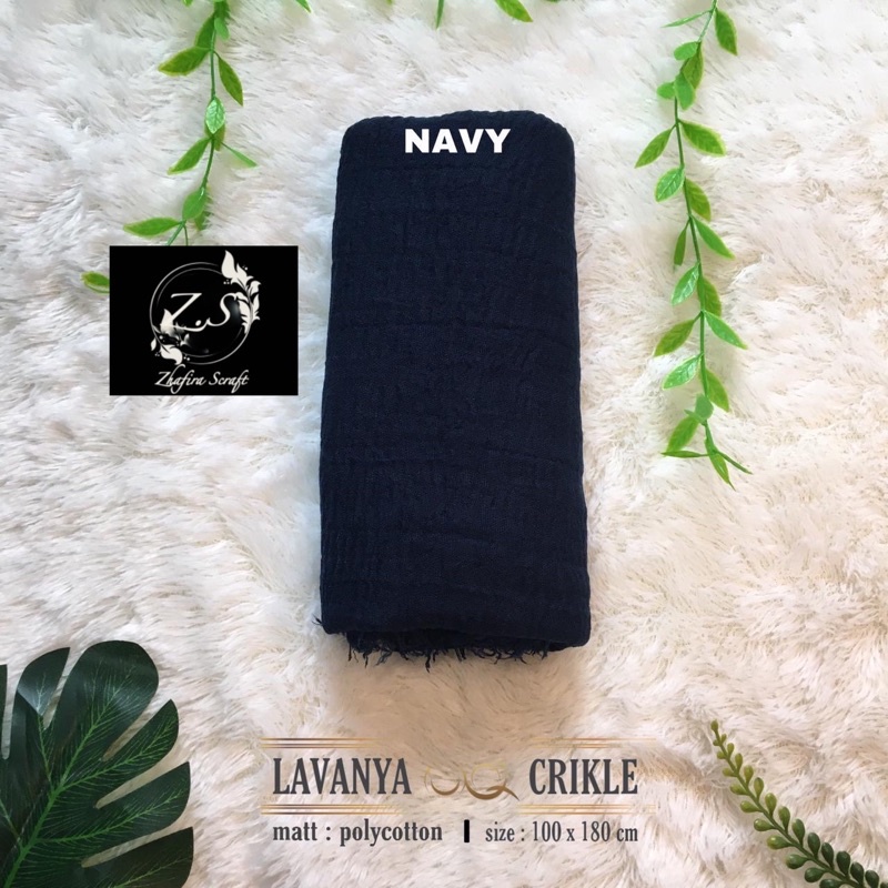 HIJAB Best Seller PASHMINA CRINKLE / CRINCLE - PASHMINA CUTTON CRINKLE / NEGRO / KUSUT-Navy