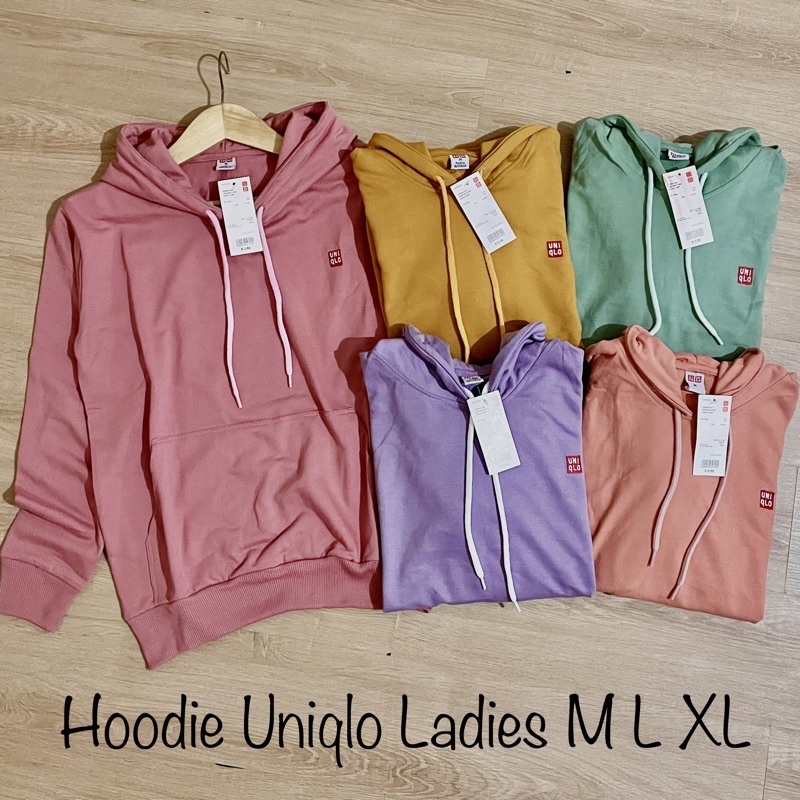 Hoodie Polos Uniqlo Wanita Jaket Hodie Uniclow Ladies Bahan Cotton Fleece Super Tebal M L XL