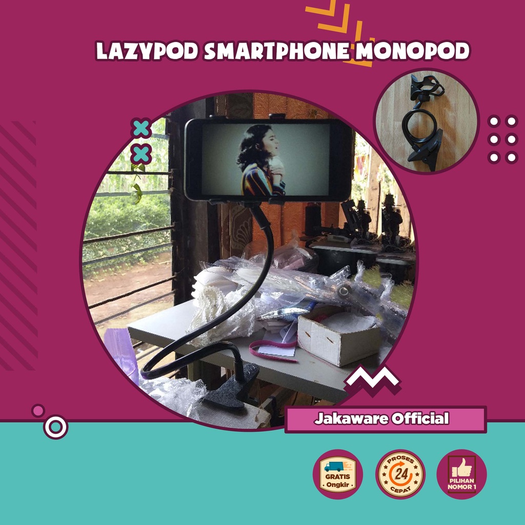 LAZYPOD MOBILE PHONE MONOPOD TRIPOD SMARTPHONE HP HANDPHONE JAPIT JEPIT MOBIL MEJA DUDUKAN PENYANGGA