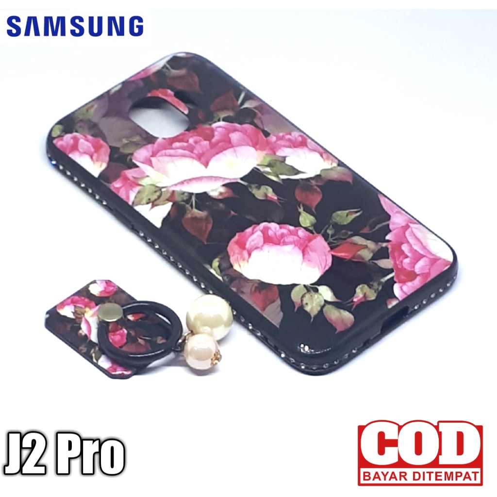 case motif bunga free ringstand cantik samsung j2 pro softcase hp silikon hp cover hp casing hp motif cantik