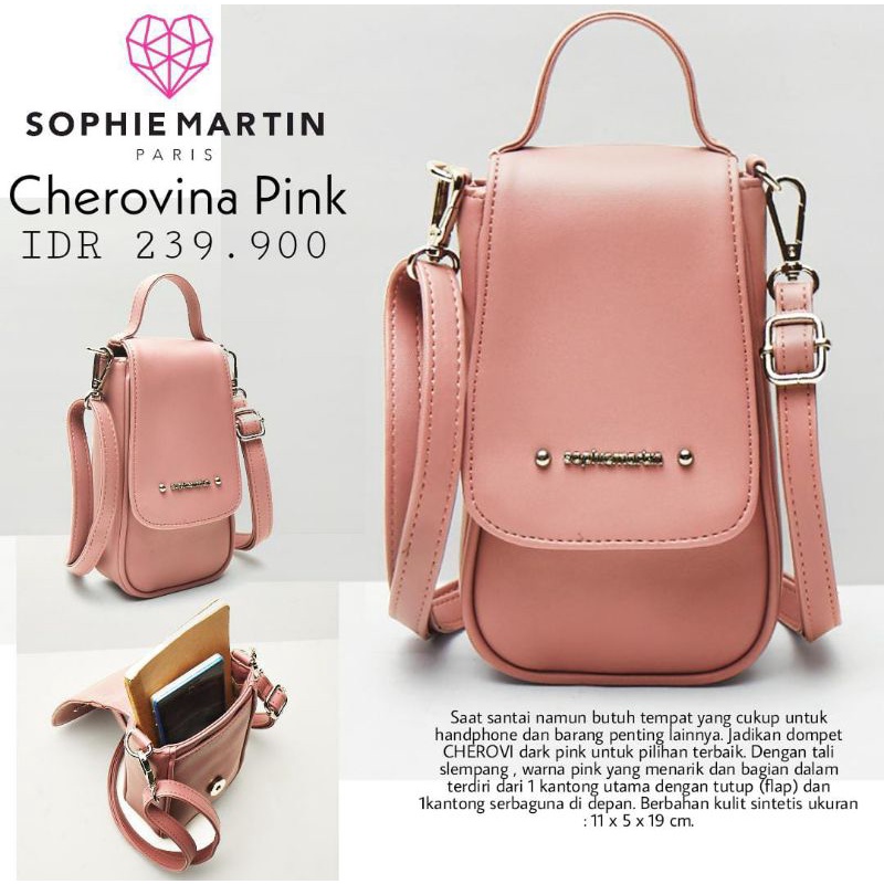 TAS HP CHEROVINA PINK SOPHIE MARTIN PARIS TAS HP WANITA TERBARU 2021 TAS HP ORI