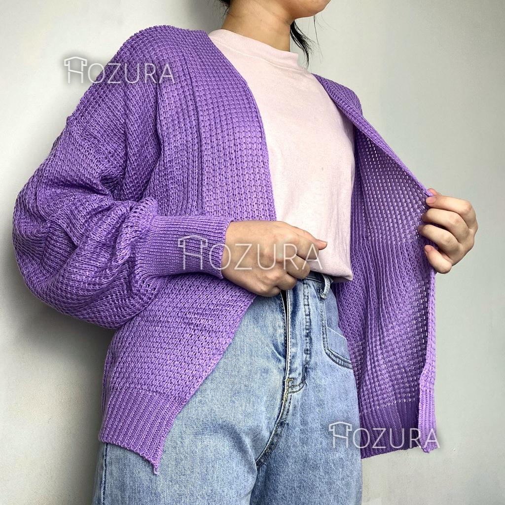 HOZURA - Cardigan Rajut Wanita Oversize Jumbo Tebal Murah Andina - Premium Nacara Tebal Prima Cardy