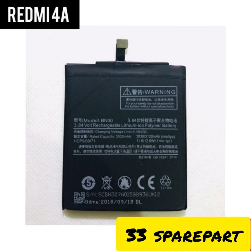 BATERAI BN30 XIAOMI REDMI 4A ORIGINAL